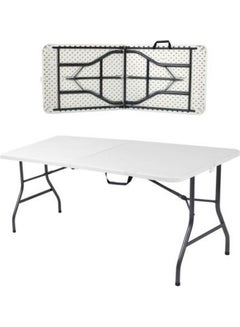 Buy Foldable Table White 152x75x74cm in Saudi Arabia