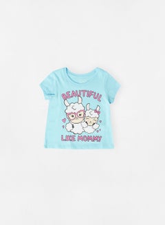 Buy Baby/Kids Slogan Graphic T-Shirt Blue in UAE