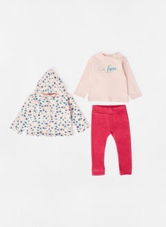 Buy Baby Hoodie, T-Shirt And Pants Set Multicolour in UAE