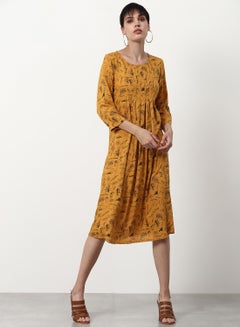 Buy Regular Fit Casual Dress Yellow in UAE