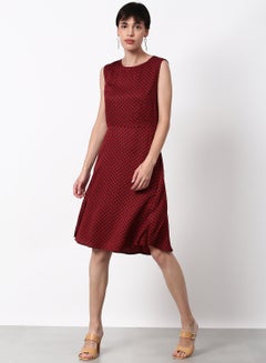 Buy Regular Fit Casual Dress Maroon in UAE