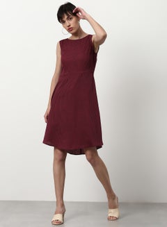 Buy Loose Fit Casual Dress Maroon in UAE