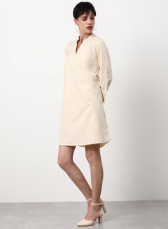 Buy Regular Fit Casual Dress Beige in UAE