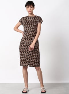 Buy Boxy Fit Casual Dress Brown in Saudi Arabia