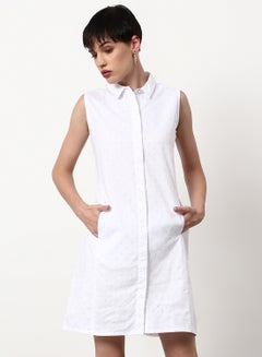 Buy Regular Fit Casual Dress White in UAE