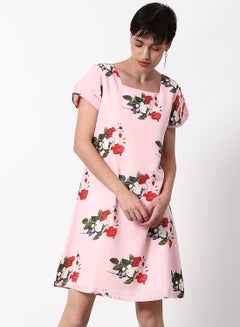 Buy Regular Fit Casual Dress Pink in UAE