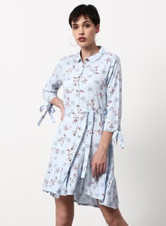 Buy Regular Fit Casual Dress Light Blue in UAE