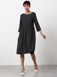 Buy Regular Fit Casual Dress Black in Saudi Arabia