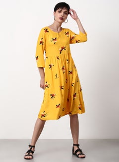 Buy Loose Fit Casual Dress Yellow in UAE