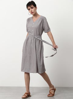 Buy Loose Fit Casual Dress Grey in UAE