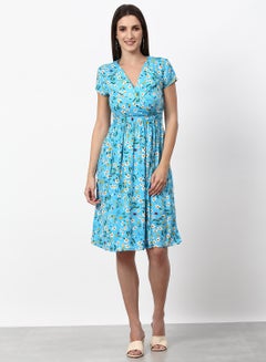 Buy Loose Fit Casual Dress Light Blue in UAE