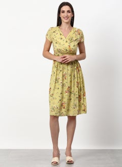 Buy Loose Fit Casual Dress Yellow in UAE