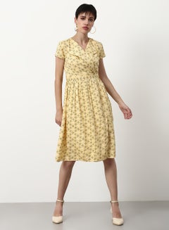 Buy Regular Fit Casual Dress Yellow in Saudi Arabia