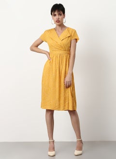 Buy Regular Fit Casual Dress Yellow in UAE