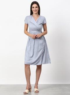 Buy Regular Fit Casual Dress Light Blue in UAE