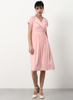 Buy Regular Fit Casual Dress Pink in UAE