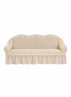 Buy 3-Seater Exquisitely Detailed And Beautifully Designed Attractive Bubble Type Pattern Sofa Slipcover Cream 11.7x5.3x16.3inch in UAE