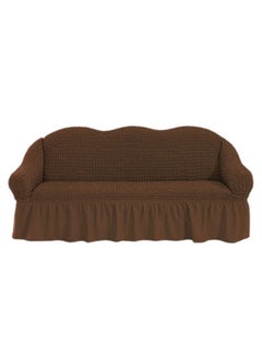 Buy 3-Seater Exquisitely Detailed And Beautifully Designed Attractive Bubble Type Pattern Sofa Slipcover Brown in UAE