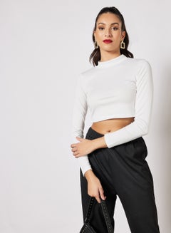 Buy Knit Crop Top White in Saudi Arabia