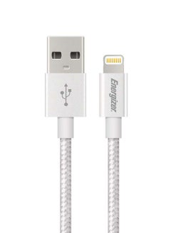 Buy 2.4A High Tech Metallic Braided Fast Charging MFi Certified Lightning Cable For Apple iPhone/iPod/iPad/iPhone X/ XR/11/11 Pro/11 Pro Max/12/12 Pro/12 Pro Max Silver Silver in Saudi Arabia