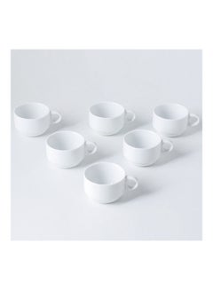 Buy 6-Piece Ceramic Mug White in UAE