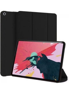 Buy Leather Folio Stand Case Cover for Apple ipad 10.2 (7th, 8th, 9th Generation) Black in Saudi Arabia