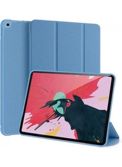 Buy Leather Folio Stand Case Cover for Apple ipad 10.2 (7th, 8th, 9th Generation) Light Blue in Saudi Arabia