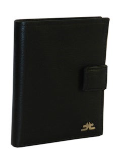 Buy Genuine Leather Logo Detail Long Wallet Black in UAE