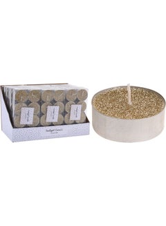 Buy 8-Piece Christmas Tealight Set Gold 3.8x3.8x1.5cm in UAE