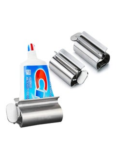 Buy 2-Piece Toothpaste Tube Squeezer Silver 2.45x1.45x1.3inch in Saudi Arabia