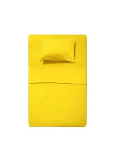 Buy Flat Bed Sheet Set 2 Pcs Fabric Shiny yellow 180x240cm in Egypt