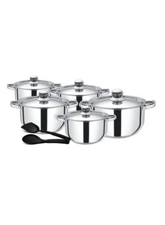 Buy 12-Piece Stainless Steel Cookware Set Silver 26x12.8cm in Saudi Arabia