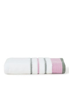 Buy Hand Towel With Cozy Style White/Pink 50X90cm in UAE