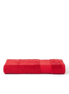 Buy Hand Towel With Zic Zac Design Border Red 50X90cm in UAE