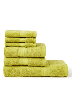 Buy 6-Pieces Towel Set Fancy Border Green 70X140cm in UAE