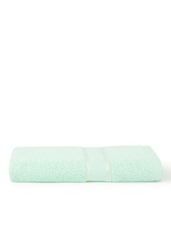 اشتري 100% Cotton Terry Dyed 500 Gsm Ultra Soft Viscose Border Hand Towel Light Green 50x90cm في الامارات