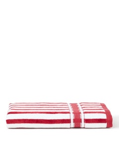 Buy 100% Cotton Yarn Dyed Multi Color Stripe Luxury 500 Gsm Super Cool Hand Towel Red/White 50x90cm in UAE