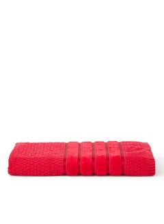 Buy Viscose Border Hand Towel Red 50X90cm in UAE