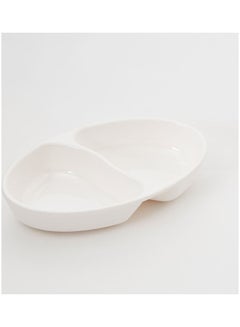 Buy Classic Two-Compartment Sauce Platter White 11 x 4.5cm in Saudi Arabia