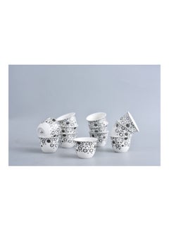 Buy 12-Piece Kahwa Coffee Cup Set Black/White 60ml in UAE