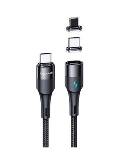 Buy 2 IN 1 Type-C To Lightning 20W+Type-C 60W PD Fast Magnetic Design Charge Data Cable Black in UAE