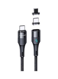 اشتري 2 IN 1 Type-C To Lightning 20W+Type-C 60W PD Fast Magnetic Design Charge Data Cable Black في الامارات