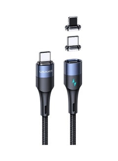 Buy 2 IN 1 Type-C To Lightning 20W+Type-C 60W PD Fast  Magnetic Design Charge Data Cable Blue in UAE