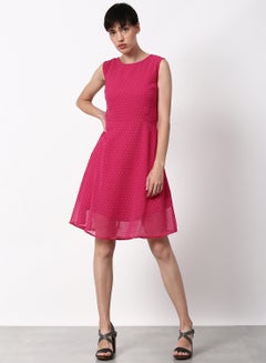 Buy Regular Fit Casual Dress Pink in Saudi Arabia