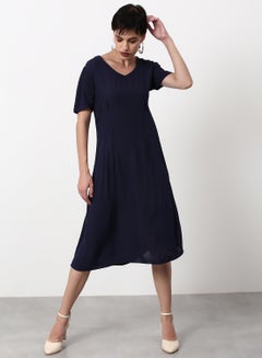 Buy Regular Fit Casual Dress Navy in Saudi Arabia