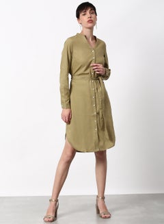 Buy Regular Fit Casual Dress Olive in UAE