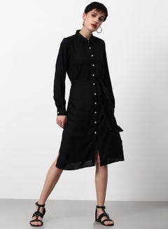 Buy Regular Fit Casual Dress Black in Saudi Arabia