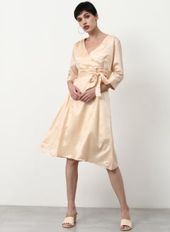 Buy Regular Fit Casual Dress Beige in UAE