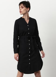 Buy Regular Fit Casual Dress Black in Saudi Arabia