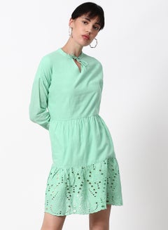 Buy Regular Fit Casual Dress Light Green in UAE